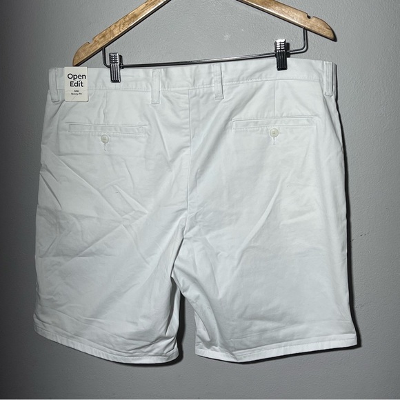 Open Edit Stretch Cotton Skinny Chino Shorts in White Men’s Size 38W - Picture 3 of 10
